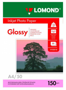Фотобумага Lomond 0102018 A4/150г/м2/50л./белый глянцевое для струйной печати - купить недорого с доставкой в интернет-магазине