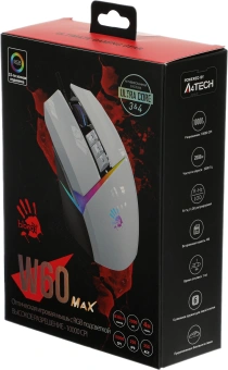 Мышь A4Tech Bloody W60 Max белый оптическая 10000dpi USB 10but (W60 MAX (PANDA WHITE)) - купить недорого с доставкой в интернет-магазине