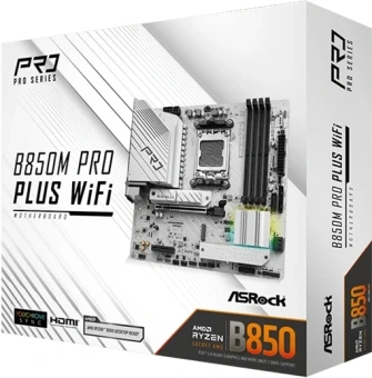 Материнская плата Asrock B850M Pro Plus WiFi Socket AM5 AMD B850 4xDDR5 mATX AC`97 8ch(7.1) 2.5Gg RAID+HDMI+DP - купить недорого с доставкой в интернет-магазине