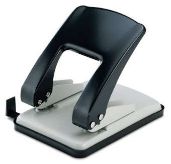 Дырокол Kw-Trio Stylish Heavy Duty 09760GR/BLCK макс.:40лист. металл черный отв.:2 с линейкой - купить недорого с доставкой в интернет-магазине