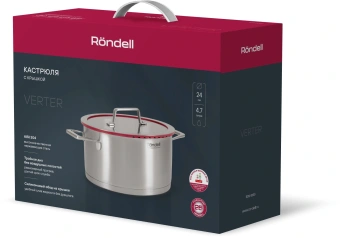 Кастрюля Rondell Verter RDS-2030 4.7л. d=24см (с крышкой) стальной - купить недорого с доставкой в интернет-магазине