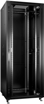 Шкаф серверный Cabeus (SH-05C-42U80/100-BK) напольный 42U 800x1000мм пер.дв.стекл металл 800кг черный 900мм 2055мм IP20 сталь - купить недорого с доставкой в интернет-магазине