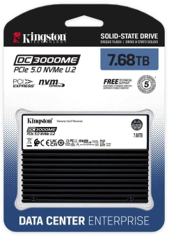 Накопитель SSD Kingston PCIe 5.0 x4 7.68TB SEDC3000ME/7T6 2.5" 1825 DWPD - купить недорого с доставкой в интернет-магазине