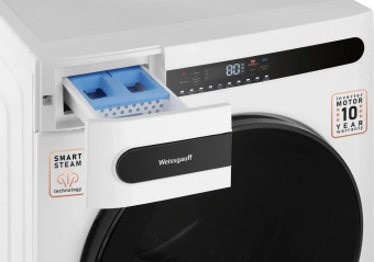 Стиральная машина Weissgauff WMD 45148 Inverter Steam класс: B загр.фронтальная макс.:8кг (с сушкой) белый инвертор - купить недорого с доставкой в интернет-магазине