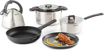 Ковш Rondell Stripes RDS-1635 2л. d=18см (с крышкой) стальной - цена, купить или заказать с доставкой в интернет-магазине Ковш Rondell Stripes RDS-1635 2л. d=18см (с крышкой) стальной - купить недорого с доставкой в интернет-магазине