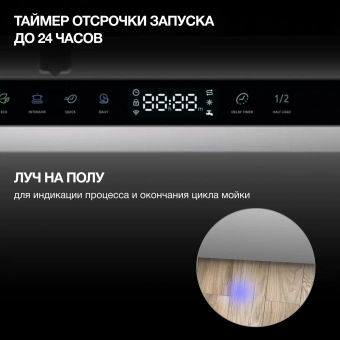 Посудомоечная машина встраив. Hyundai HBD 642 2100Вт полноразмерная нержавеющая сталь инвертор - купить недорого с доставкой в интернет-магазине