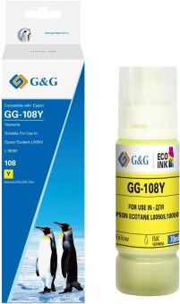 Чернила G&G GG-108Y C13T09C44A желтый70мл для Epson Ecotank L8050/L18050 - купить недорого с доставкой в интернет-магазине
