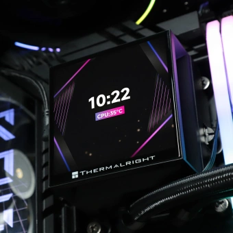 Система водяного охлаждения Thermalright Hyper Vision 360 ARGB Soc-AM5/AM4/1151/1200/2066/2011/1700 черный 4-pin 27dB Al LCD Ret (H-VISION-360-BL-ARGB) - купить недорого с доставкой в интернет-магазине