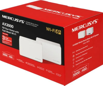 Бесшовный Mesh роутер Mercusys HALO H80X(2-PACK) AX3000 10/100/1000BASE-TX белый (упак.:2шт) - купить недорого с доставкой в интернет-магазине