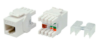 Модуль Hyperline KJ8-8P8C-C6-180-WH информ. KeystoneRJ45 кат.6 UTP бел. (упак.:1шт) - купить недорого с доставкой в интернет-магазине