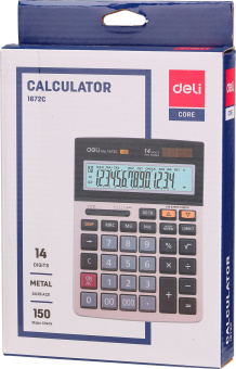 Калькулятор настольный Deli E1672C серебристый 14-разр. - купить недорого с доставкой в интернет-магазине