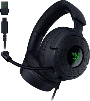 Наушники с микрофоном Razer Kraken V4 X черный 1.8м мониторные USB оголовье (RZ04-05180100-R3M1) - купить недорого с доставкой в интернет-магазине