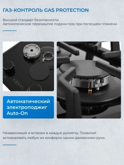 Газовая варочная поверхность Zugel ZGH291B черный - купить недорого с доставкой в интернет-магазине