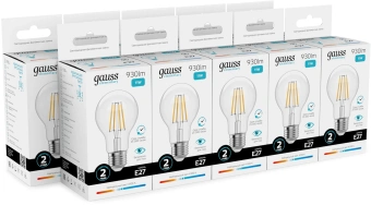 Лампа филам. Gauss Filament 11Вт цок.:E27 груша 220B св.свеч.бел.нейт. (упак.:10шт) (22221) - купить недорого с доставкой в интернет-магазине