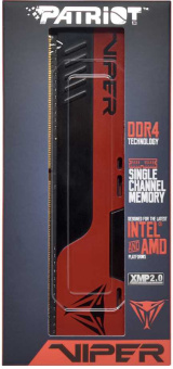 Память DDR4 8Gb 3200MHz Patriot PVE248G320C8 Viper Elite II RTL Gaming PC4-25600 CL18 DIMM 288-pin 1.35В - купить недорого с доставкой в интернет-магазине