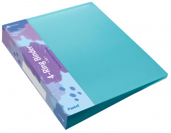Папка панорама на 4-х кольцах Бюрократ Pastel PAST0740/4RBLUE A4 пластик 0.7мм кор.40мм торц.карм с бум. встав голубой - купить недорого с доставкой в интернет-магазине