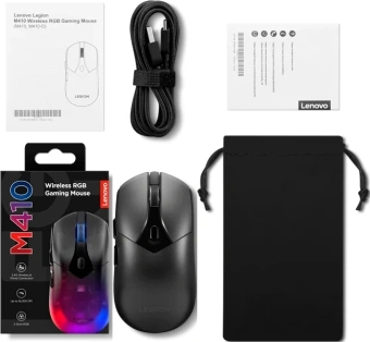 Мышь Lenovo Legion M410 Wireless RGB Gaming черный оптическая 16000dpi беспров. BT/Radio USB 5but (GY51P83012) - купить недорого с доставкой в интернет-магазине