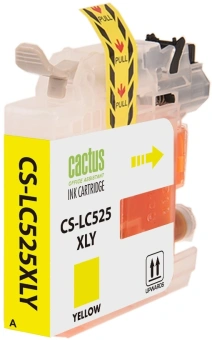 Картридж струйный Cactus CS-LC525XLY желтый (14.4мл) для Brother DCP-J100/J105/J200 с чипом - купить недорого с доставкой в интернет-магазине