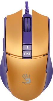 Мышь A4Tech Bloody L65 Max желтый/фиолетовый оптическая 12000dpi USB 6but (L65 MAX/ROYAL VIOLET) - купить недорого с доставкой в интернет-магазине