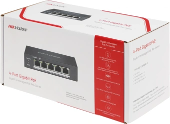Коммутатор Hikvision DS-3E0505HP-E 5x1Гбит/с 3PoE+ 1PoE++ 60W неуправляемый - купить недорого с доставкой в интернет-магазине