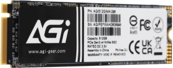 Накопитель SSD AGi PCIe 3.0 x4 512GB AGI512GIMAI298-BK AGI512GIMAI298 AI298 M.2 2280 OEM - купить недорого с доставкой в интернет-магазине