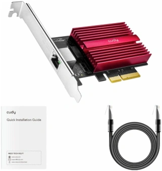 Сетевая карта 10G Ethernet Cudy PE10G PCI Express x4 (упак.:1шт) - купить недорого с доставкой в интернет-магазине