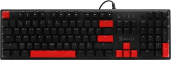 Клавиатура A4Tech S510R механическая черный USB for gamer LED (S510R USB FIRE BLACK/BLMS RED) кабель 1.8м - купить недорого с доставкой в интернет-магазине