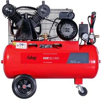 Компрессор поршневой Fubag VCF/50 СM3 масляный 440л/мин 50л 2200Вт красный/черный - купить недорого с доставкой в интернет-магазине
