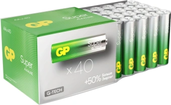 Батарея GP Super Alkaline 15AA21-2CRSWC40 AA (40шт) коробка - купить недорого с доставкой в интернет-магазине