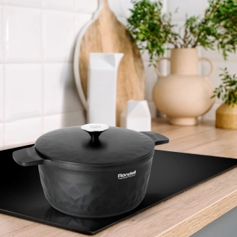 Кастрюля Rondell ArtDeco RDA-1254 4.8л. d=24см (с крышкой) черный - купить недорого с доставкой в интернет-магазине