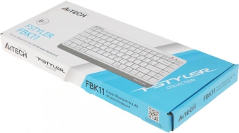 Клавиатура A4Tech FBK11 белый/серый USB беспроводная BT/Radio slim (FBK11 WHITE) - купить недорого с доставкой в интернет-магазине