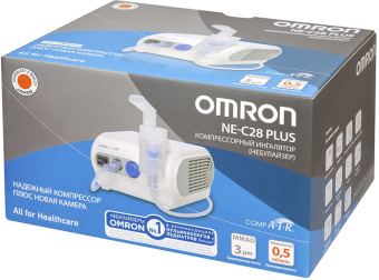 Ингалятор Omron NE-C28 Plus (NE-C28P-RU) компрессорный стационарный белый - купить недорого с доставкой в интернет-магазине