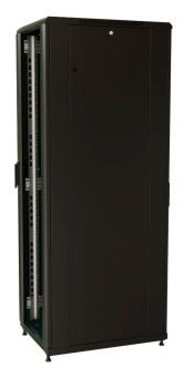 Шкаф серверный WRline (WR-TT-2261-AS-RAL9004) напольный 22U 600x1000мм пер.дв.стекл задн.дв.стал.лист 2 бок.пан. 800кг черный 910мм 1166мм IP20 сталь - купить недорого с доставкой в интернет-магазине