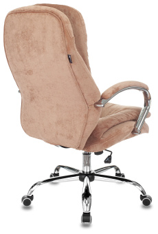 Кресло руководителя Бюрократ T-9950SL Fabric светло-коричневый Velvet 90 крестов. металл хром - купить недорого с доставкой в интернет-магазине