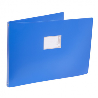 Папка на 4-х кольцах Бюрократ -0827GA3BLU A3 гориз. пластик 0.8мм кор.27мм синий - купить недорого с доставкой в интернет-магазине