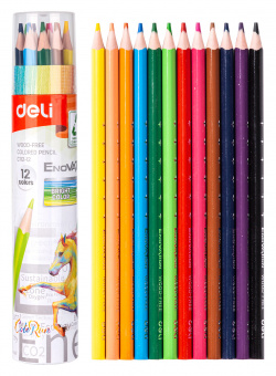 Карандаши цв. Deli EC112-12 Enovation трехгран. пластик 12цв. карт.тубус (12шт) - цена, купить или заказать с доставкой в интернет-магазине Карандаши цв. Deli EC112-12 Enovation трехгран. пластик 12цв. карт.тубус (12шт) - купить недорого с доставкой в интернет-магазине