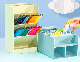 Органайзер настольный Deli 8939BLUE 120х91х205мм синий пластик - купить недорого с доставкой в интернет-магазине