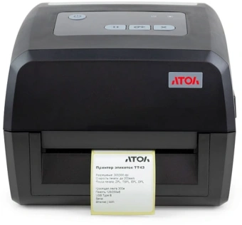 Термопринтер Атол TT43 (60106) 300dpi 106мм/с/USB/RS232/Eth для печ.накл. черный - купить недорого с доставкой в интернет-магазине