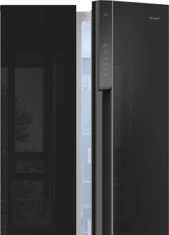 Холодильник Weissgauff WSBS 500 Inverter NoFrost 2-хкамерн. черный стекло инвертер - купить недорого с доставкой в интернет-магазине