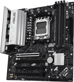 Материнская плата Asus B850M MAX GAMING WIFI SocketAM5 AMD B850 4xDDR5 mATX AC`97 8ch(7.1) GbLAN RAID+HDMI+DP - купить недорого с доставкой в интернет-магазине