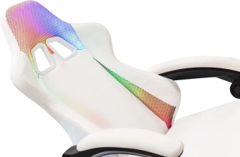 Кресло игровое Knight Wolf RGB белый экокожа/сетка с подголов. крестов. пластик - купить недорого с доставкой в интернет-магазине