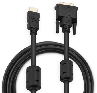 Кабель Buro HDMI (m) DVI-D (m) 5м (HDMI-19M-DVI-D-5M) феррит.кольца черный - купить недорого с доставкой в интернет-магазине