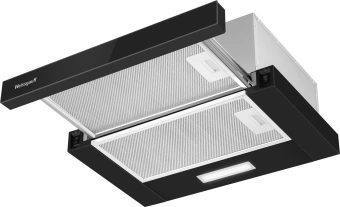 Вытяжка встраиваемая Weissgauff TEL 450 Glass черный управление: кулисные переключатели (1 мотор) - купить недорого с доставкой в интернет-магазине