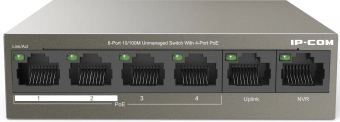 Коммутатор IP-Com F1106P-4-63W (L2) 6x100Мбит/с 4PoE 63W неуправляемый - купить недорого с доставкой в интернет-магазине