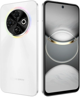 Смартфон Tecno Spark 30C 128Gb 4Gb белый моноблок 3G 4G 2Sim 6.67" 720x1600 Android 13 48Mpix 802.11 a/b/g/n/ac NFC GPS GSM900/1800 GSM1900 TouchSc Protect VidConf FM A-GPS microSD max1024Gb - купить недорого с доставкой в интернет-магазине