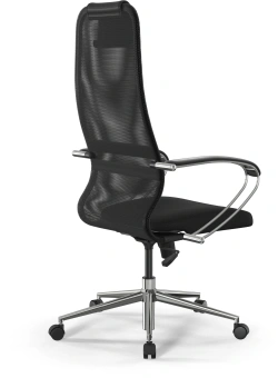 Кресло Метта SU-B-8 черный сиденье черный сетка с подголов. крестов. металл хром - купить недорого с доставкой в интернет-магазине