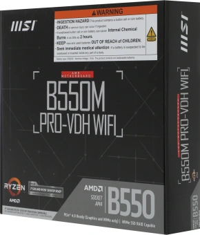 Материнская плата MSI B550M PRO-VDH WIFI Soc-AM4 AMD B550 4xDDR4 mATX AC`97 8ch(7.1) GbLAN RAID+HDMI+DP - купить недорого с доставкой в интернет-магазине