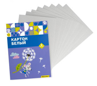 Картон белый Silwerhof белый 8л. 1цв. A4 Мышка 230г/м2 1диз. обл.мел.картон папка - купить недорого с доставкой в интернет-магазине