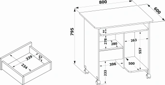 Стол для компьютера Сокол КСТ-10.1 столешница ЛДСП бетон (00-00015984) - купить недорого с доставкой в интернет-магазине