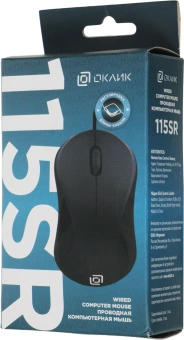 Мышь Оклик 115SR черный оптическая 1000dpi USB для ноутбука 3but (492888) - купить недорого с доставкой в интернет-магазине